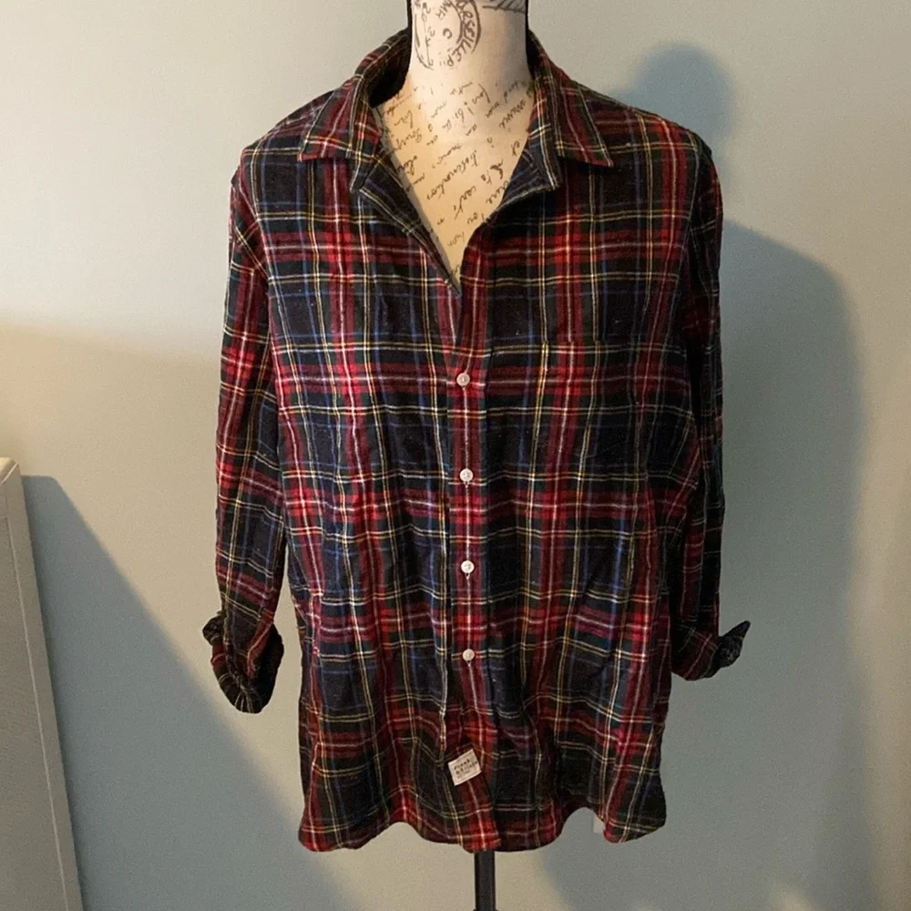Frank & Eileen checkered button down top size large